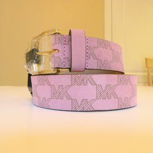 Michael Kors Logo Embossed Suede Belt BNWT